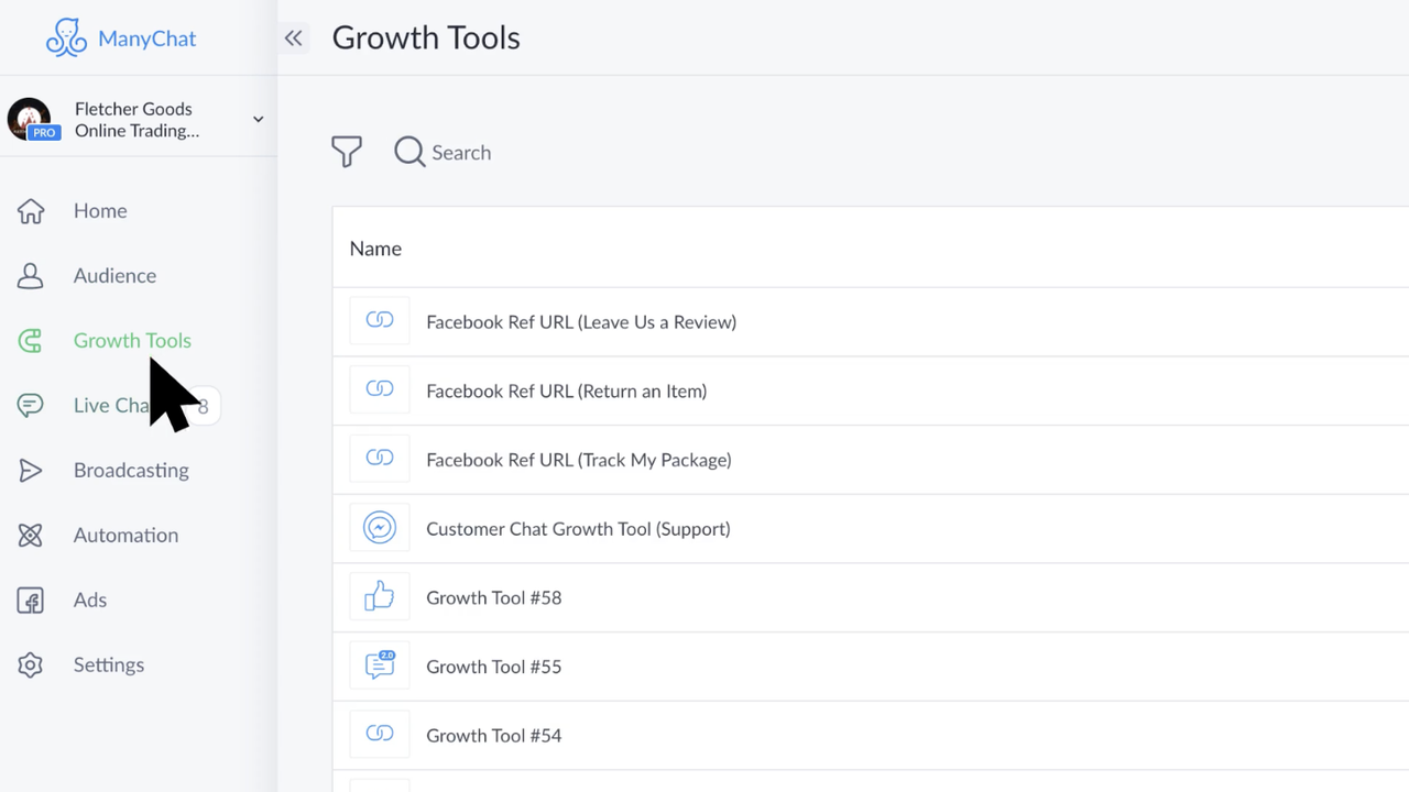 ManyChat Growth Tools