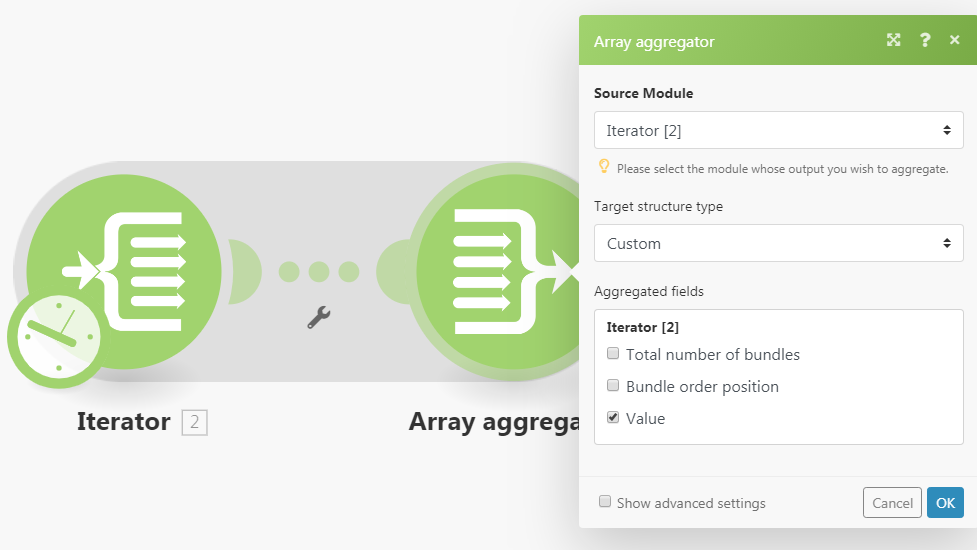 Array aggregator module