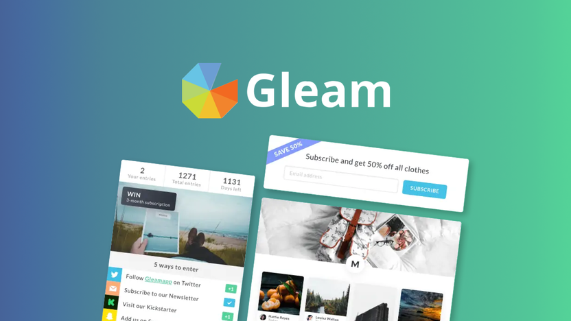 Gleam With Gleam - Grow your business with marketing apps | AppSumo