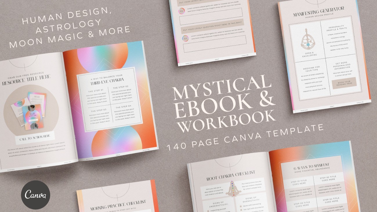 AppSumo Deal for Mystical Workbook & eBook Canva Template - 140 Pages