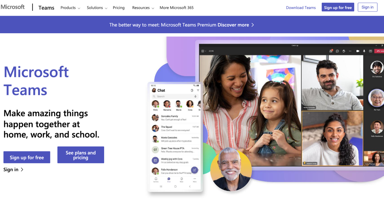 Microsoft Teams Homepage