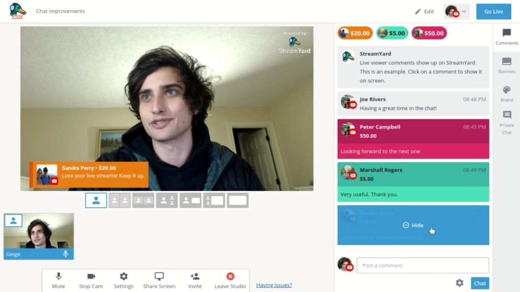 Live chat
