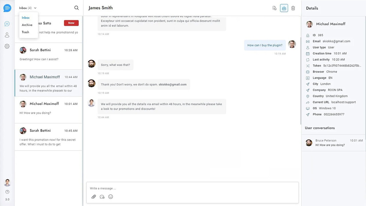 Support Board helps your live agents manage customer support interactions with OpenAI and Google AI