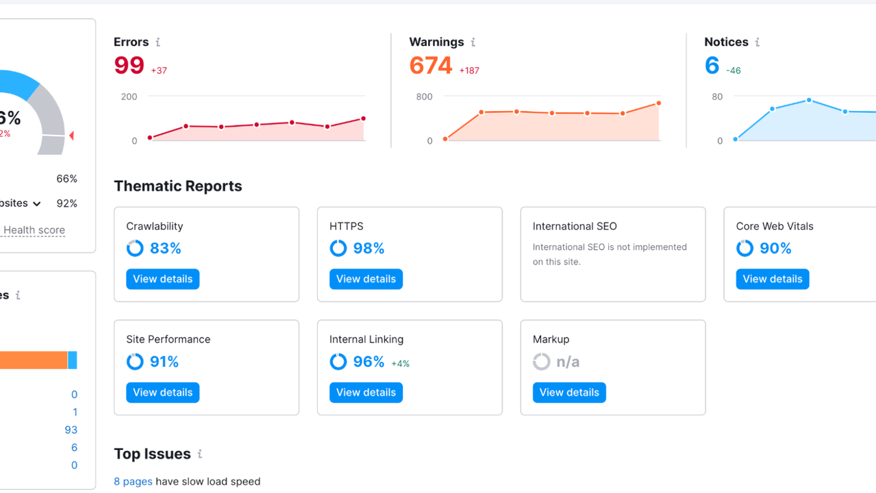 Conduct site audits and find SEO errors
