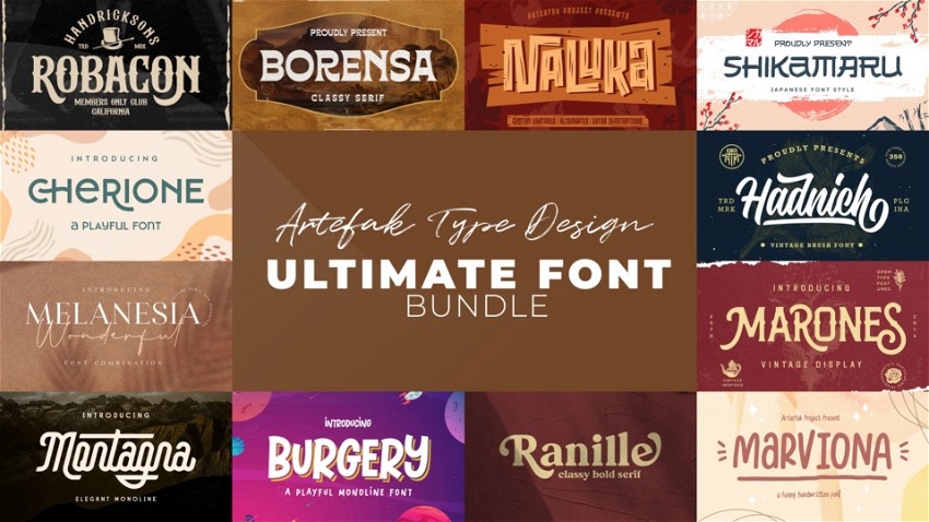 Arterfak Type Design Ultimate Font Bundle