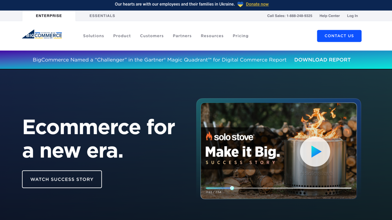 BigCommerce home page