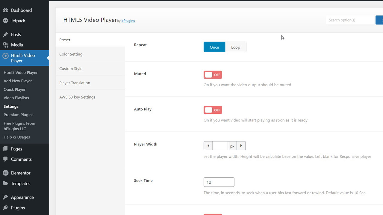Html5 Video Player PRO