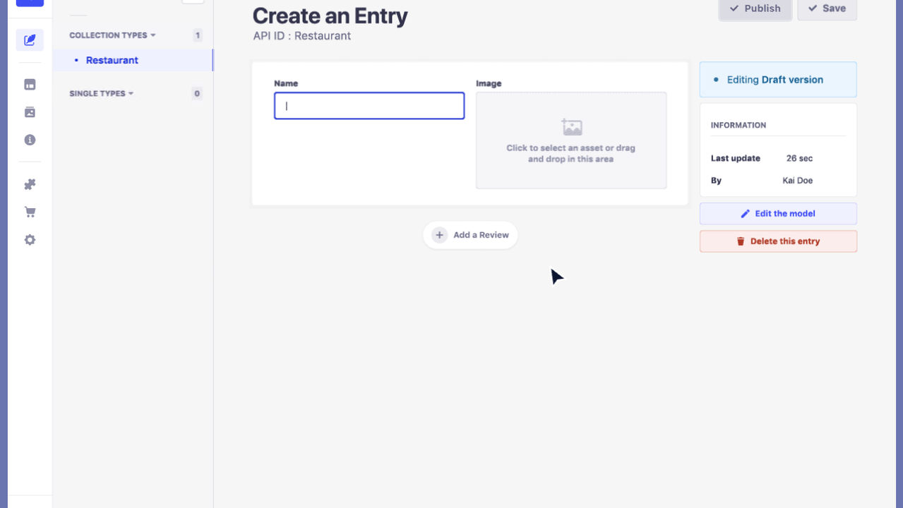 Create an entry