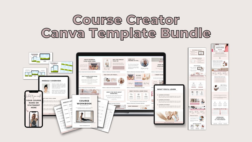 Course Creator Canva Template Bundle