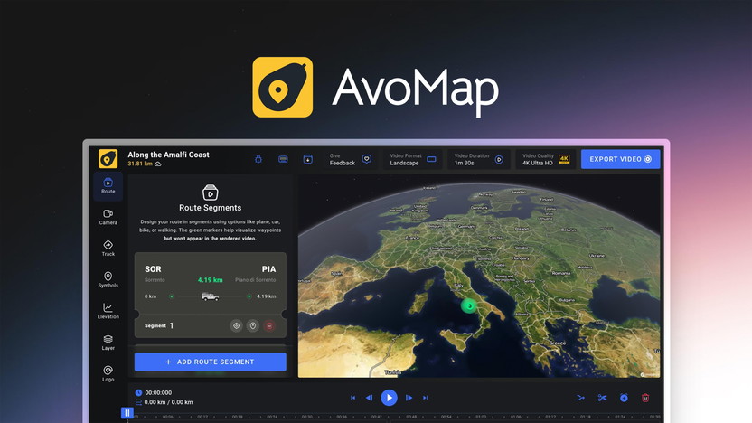 Avomap-Bring Your Routes And Adventures to Life With Stunning Animated Maps