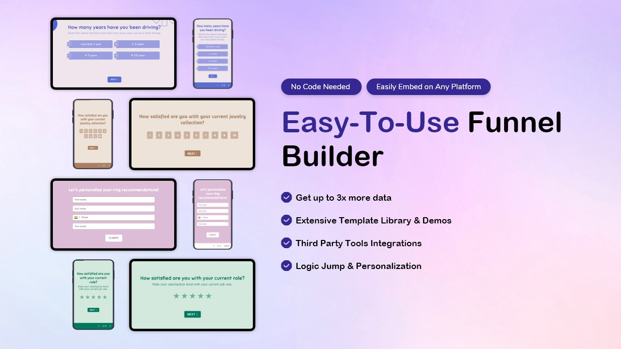 Quizify funnel builder interface