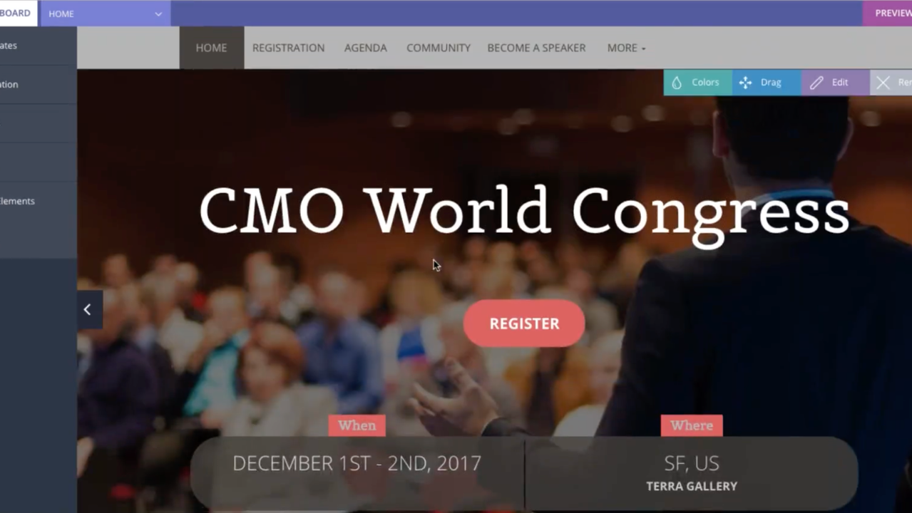 Create an event website