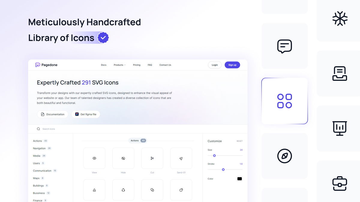Pagedone icon library.