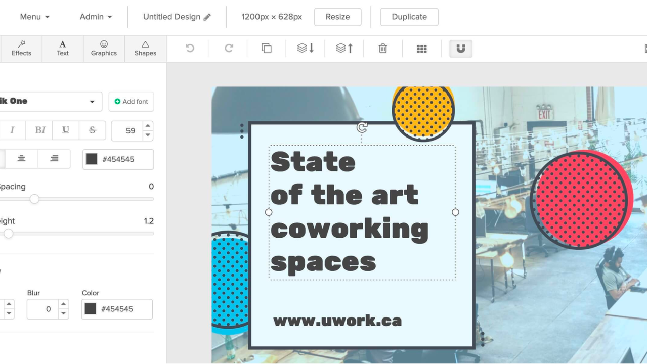Click to customize text, images, colors, and more