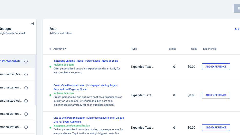Connect ads and landing pages