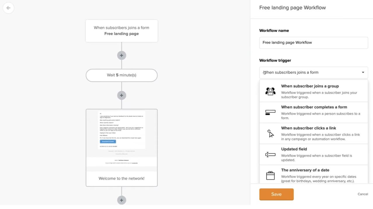 MailerLite automation builder