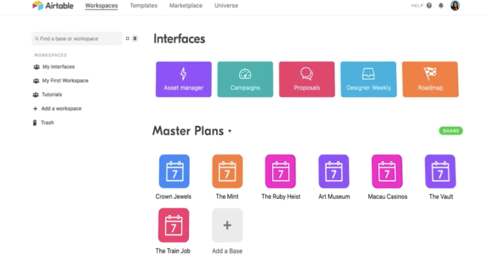 Aritable’s interface designer
