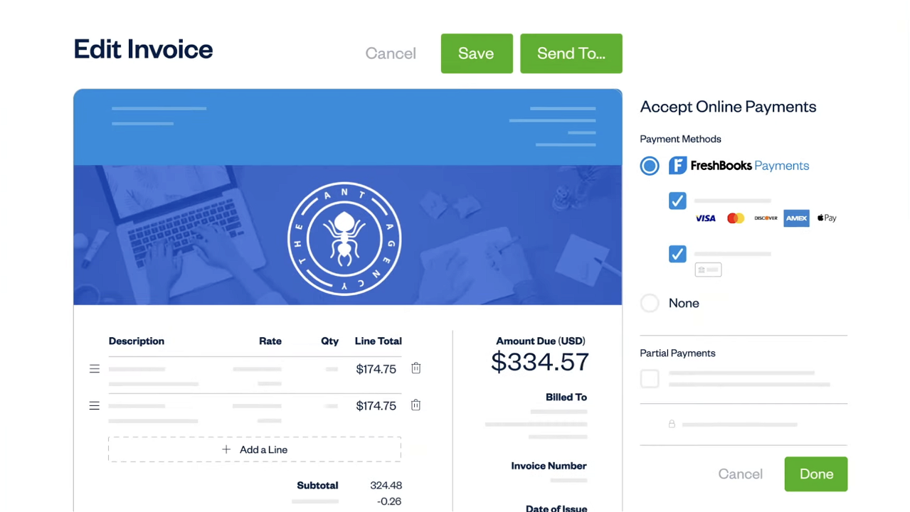 Accept online payments with FreshBooks