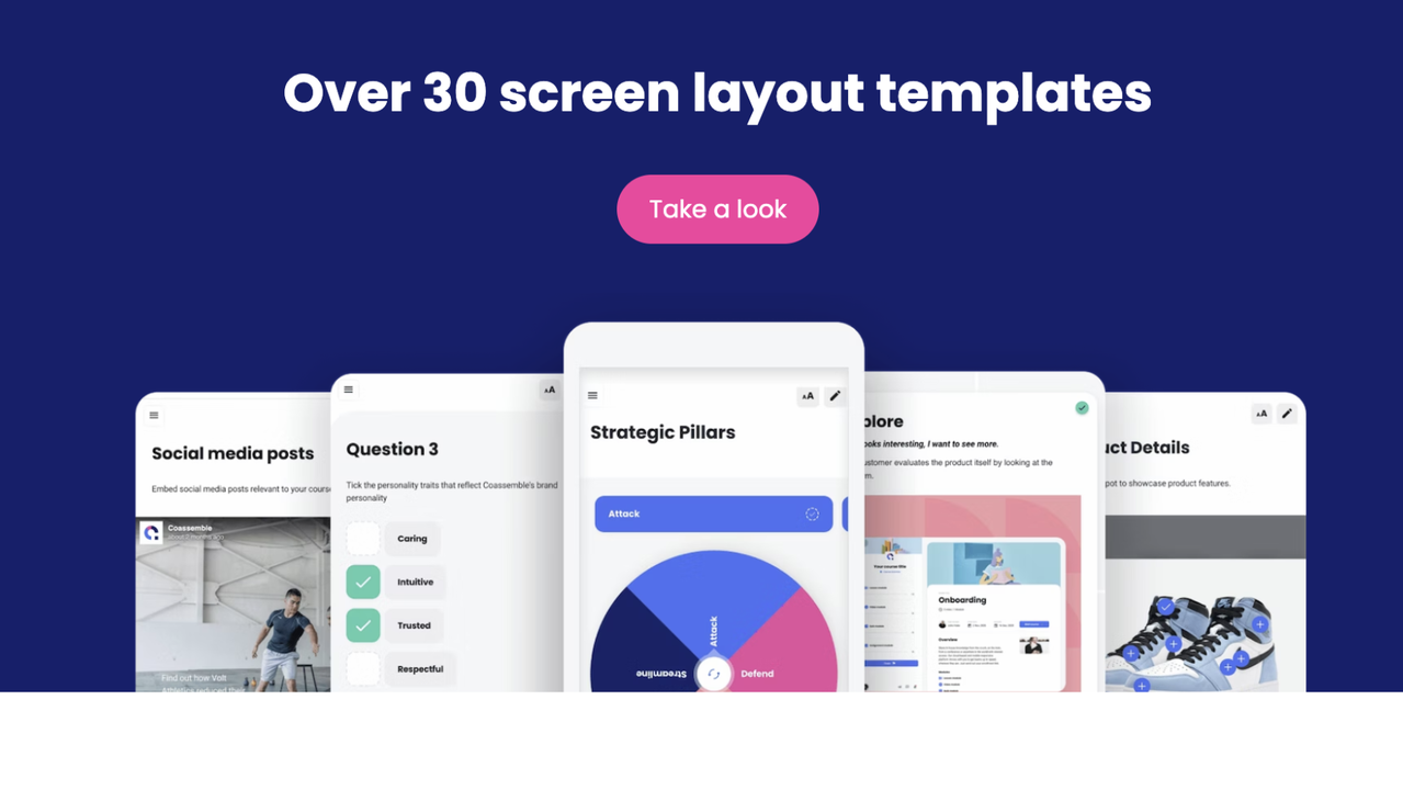 Access mobile-optimized course templates
