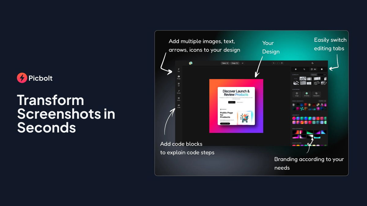 Quickly create branded visuals for your content, social media, and marketing.