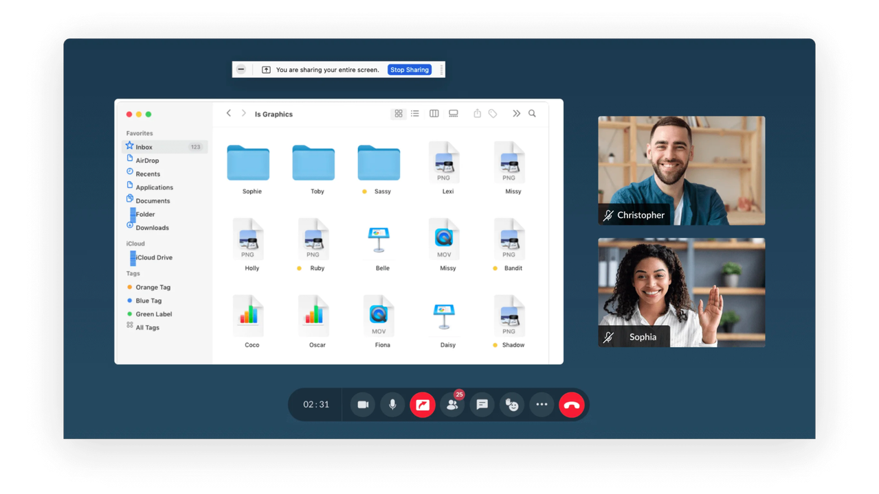 Screen share during meetings