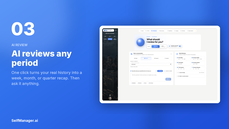 SelfManager.ai AI Review summarizing a week of tasks and time tracking into a recap. thumbnail