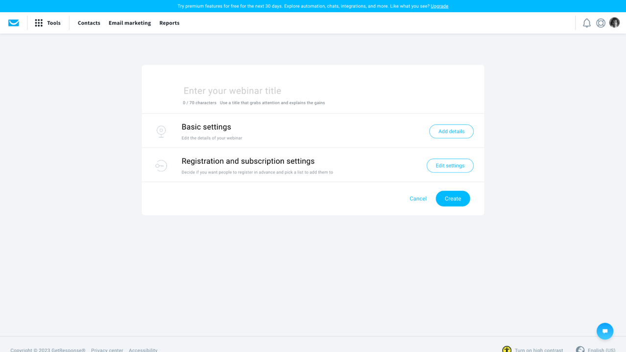 Create and run webinars