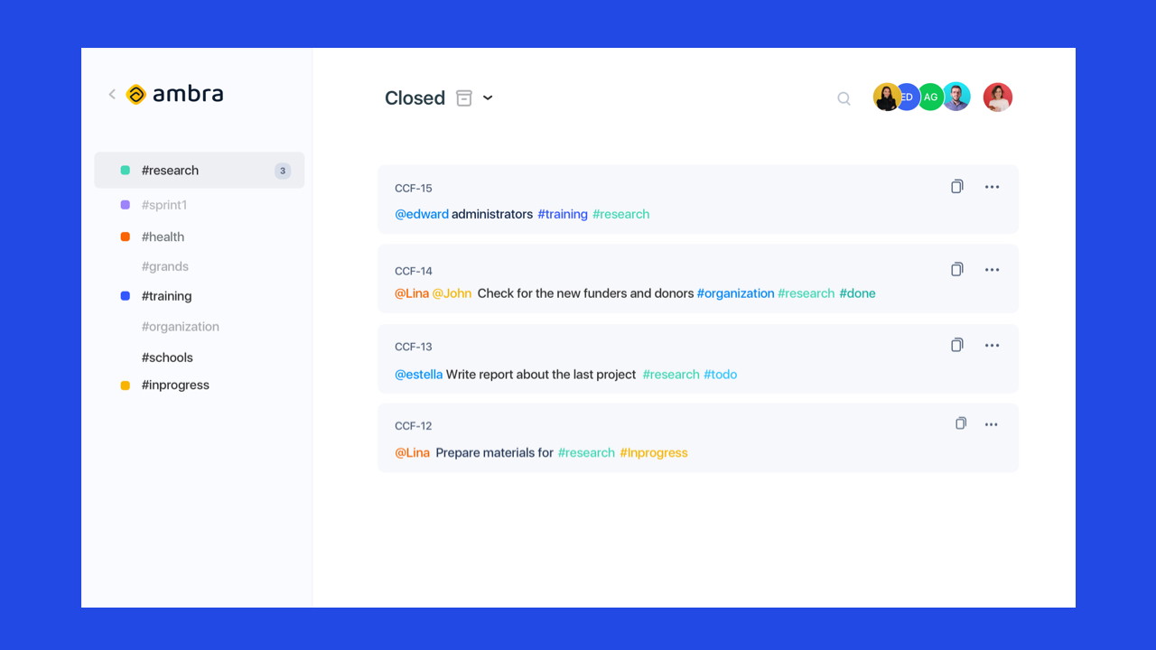 Ambra- Superhuman for task management