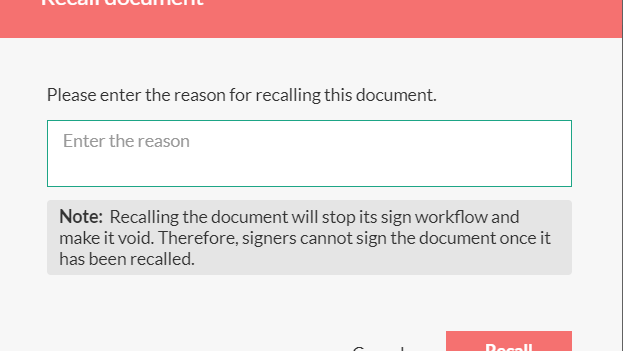 Recall document