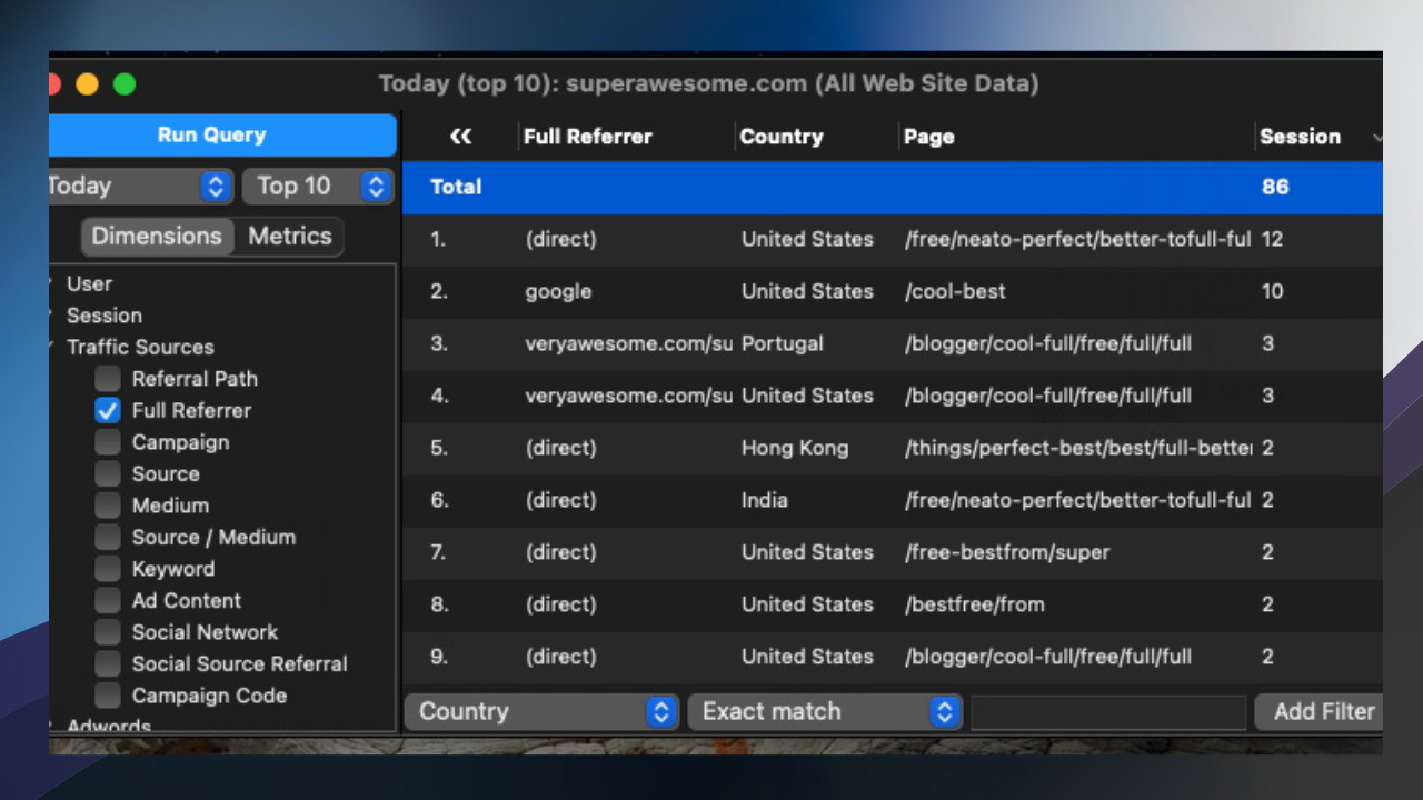 Analytics Bar
