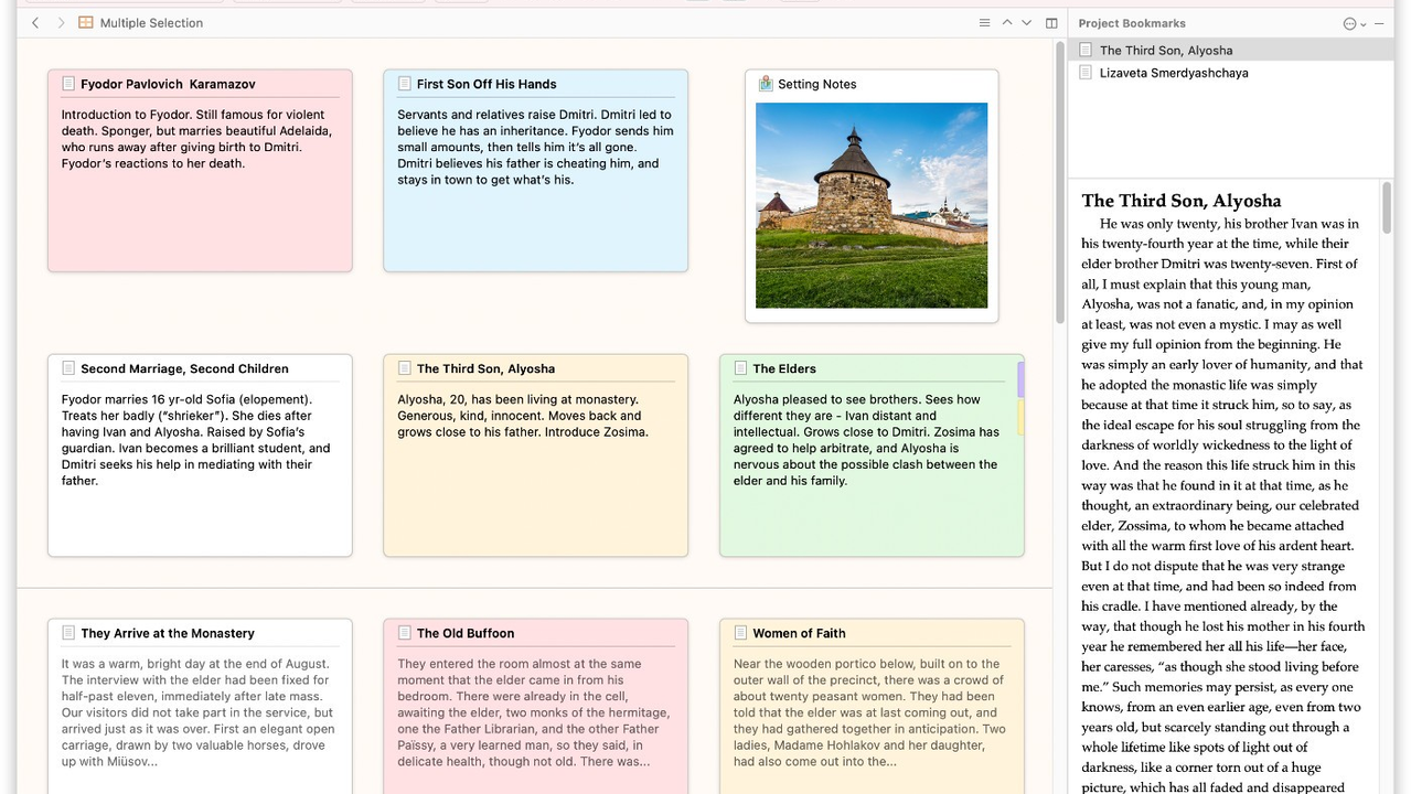 Scrivener Corkboard