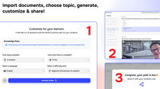Build custom course in 3 easy steps: Choose your topic, generate modules, and share with your team! thumbnail