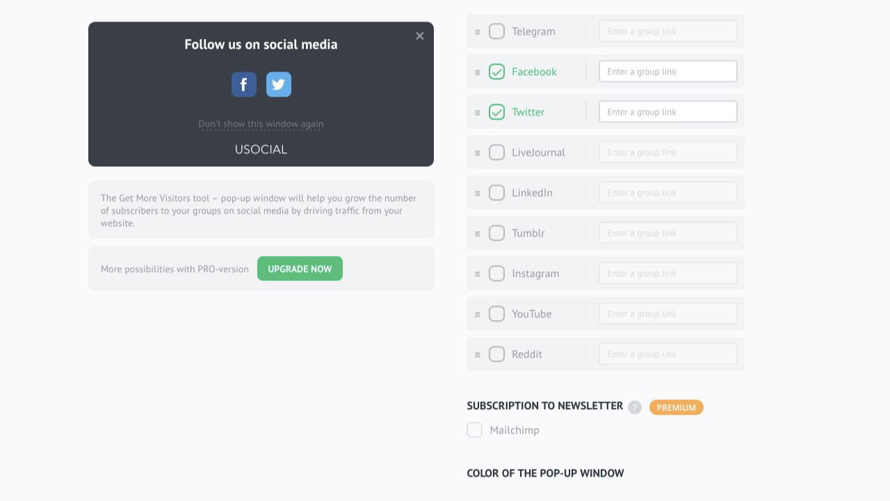 uSocial.pro 2in1: Multiple Link Page for your Instagram & Social Media Buttons and Widgets for your Website
