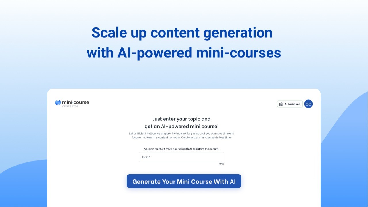 Mini Course Generator with AI-Assistant