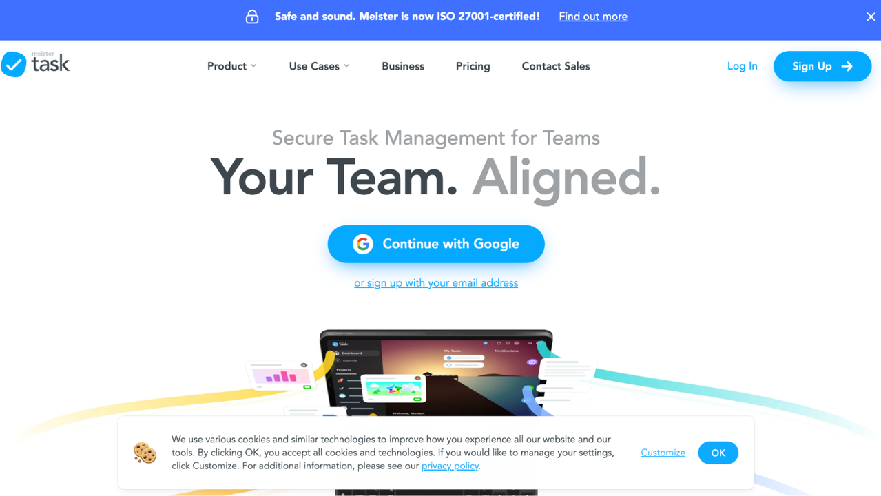 MeisterTask Homepage