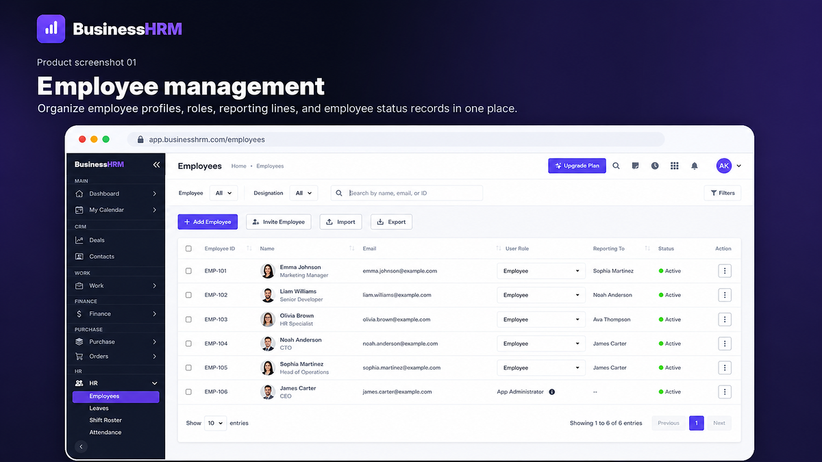 Manage employees in one place