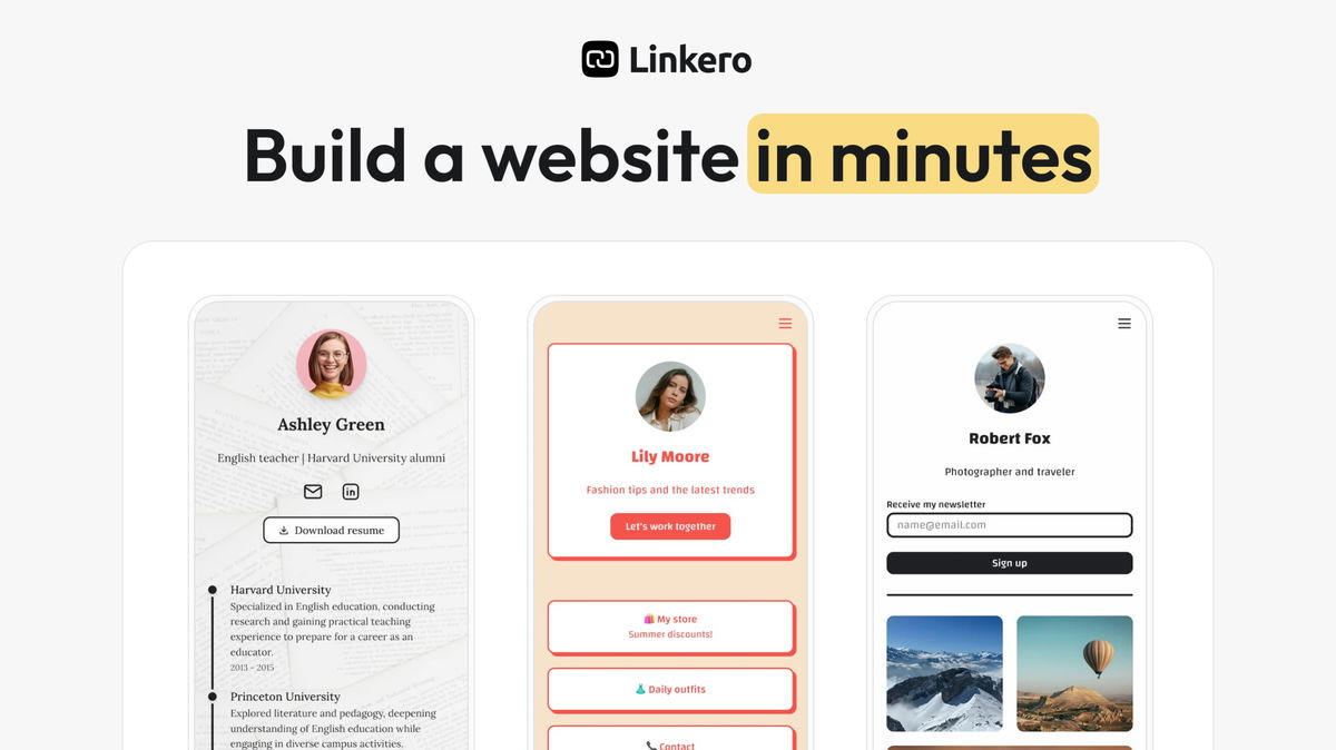Build a website in minutes