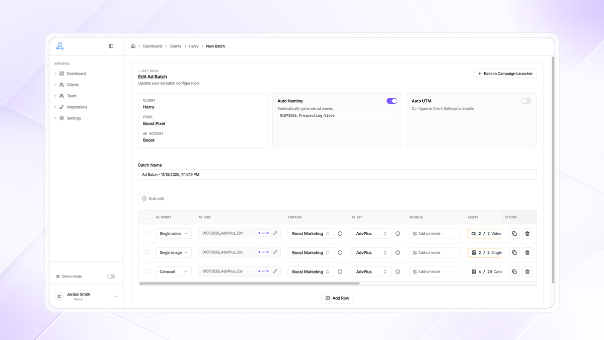Bulk edit campaigns before they go live