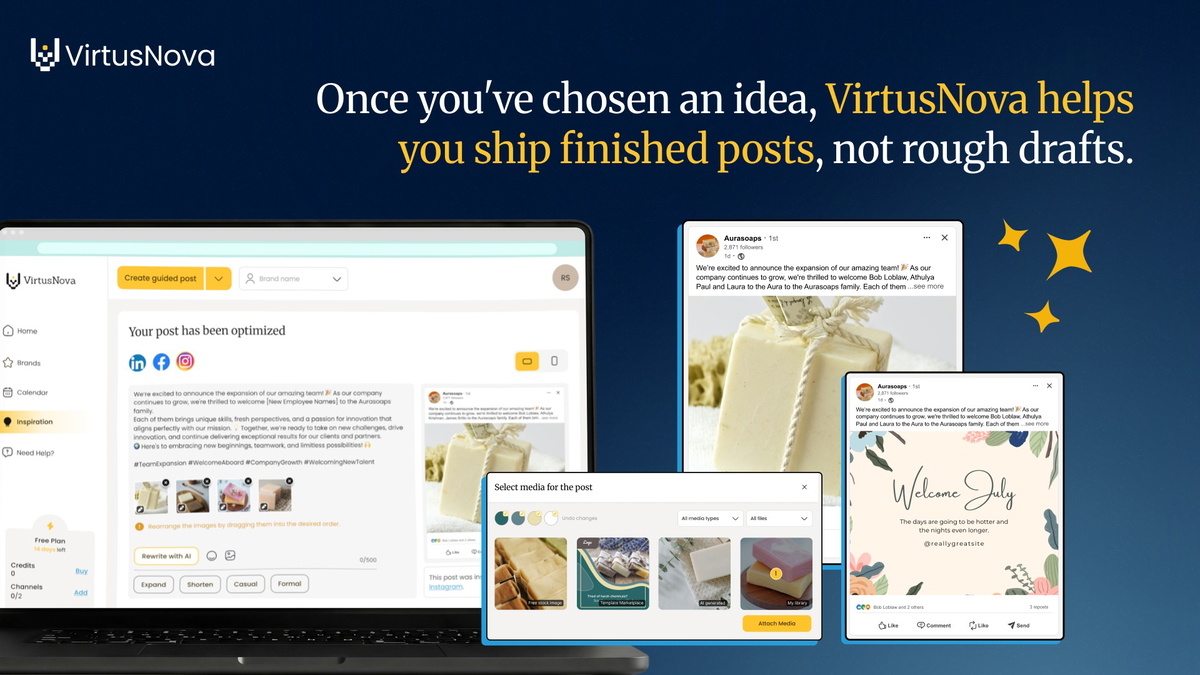 Turn ideas into ready-to-publish posts