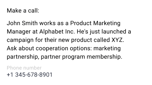 Update call details via mobile app