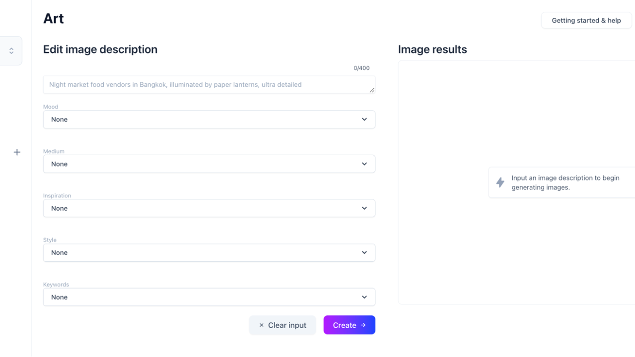Generate images with Jasper Art