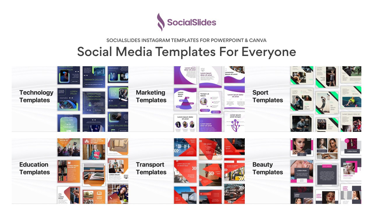 SocialSlides templates interface showing customization options