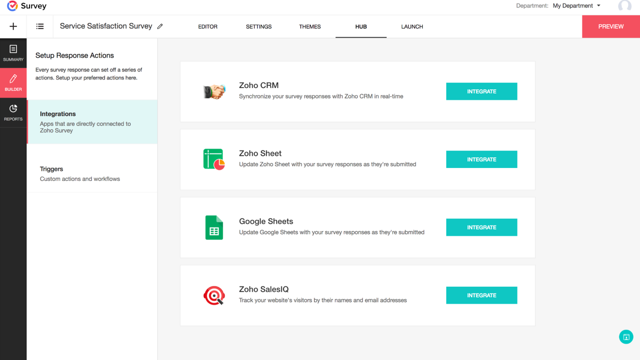 Zoho Survey integrations