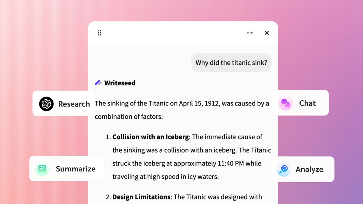 Let our Chrome extension write emails for you right within Gmail, Hotmail, or other popular tools and platforms.