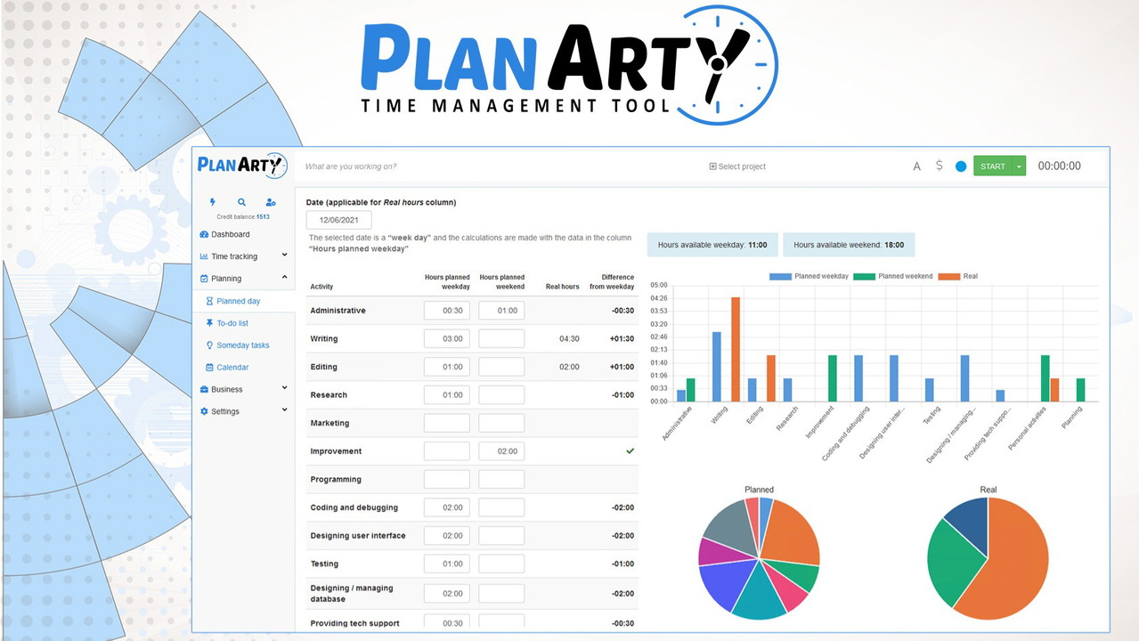 PlanArty Time-Management Tool