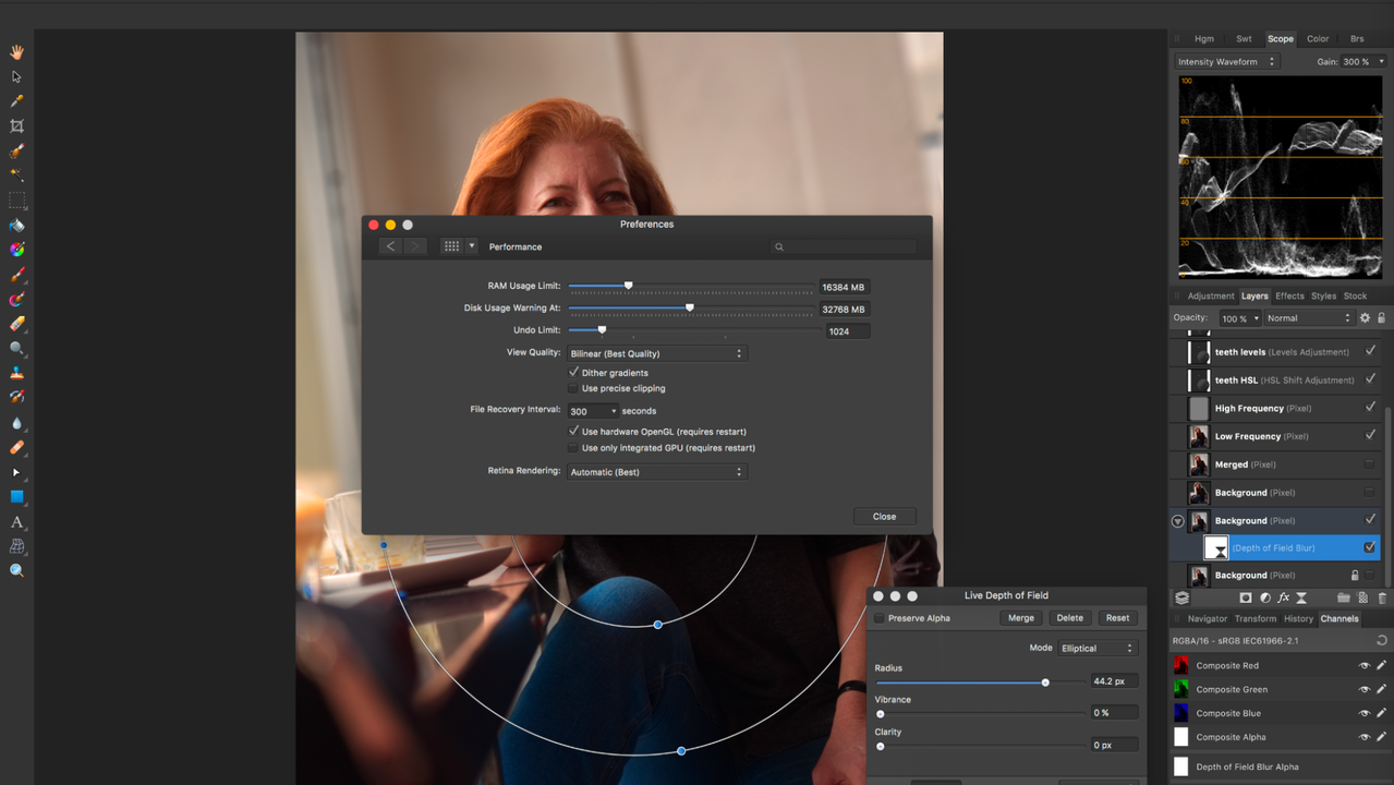 Adjust image file preferences