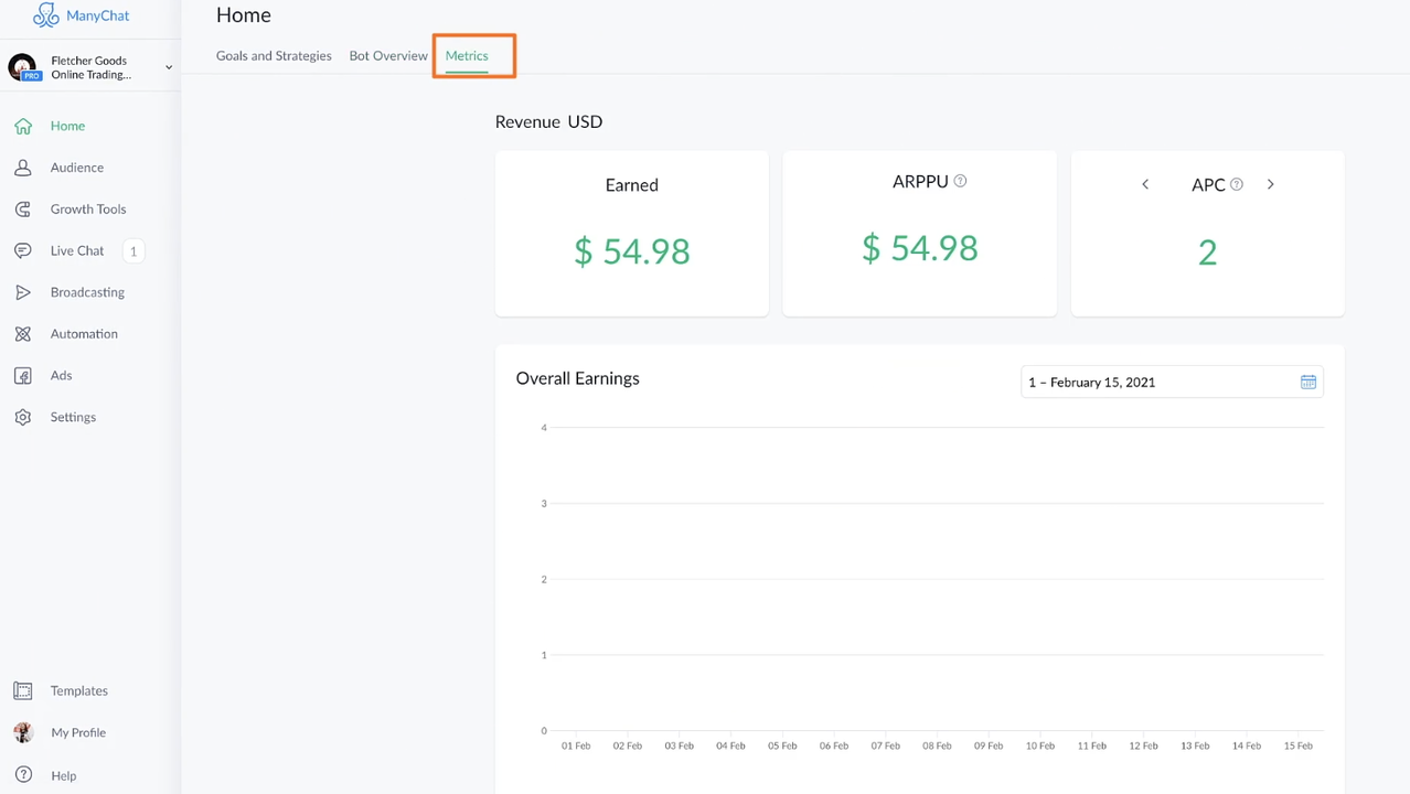 ManyChat conversion analytics