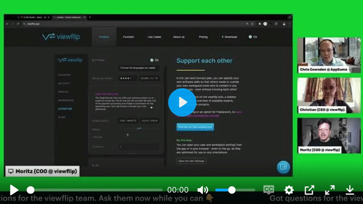 The team at viewflip answer questions.