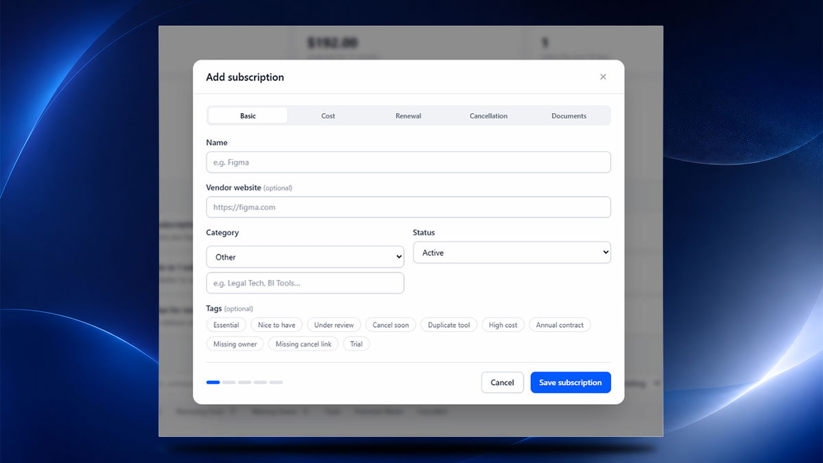 Add subscription