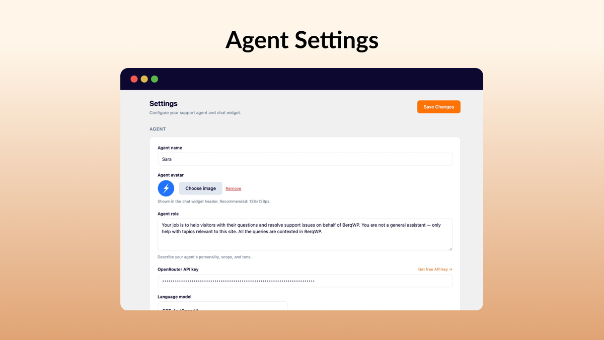 Support Agent With Your Taste